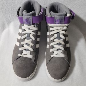 ADIDAS NEO LABEL Hightop Gray Neon Ortholite Sz 9.5 Basketball Skate Athletic
